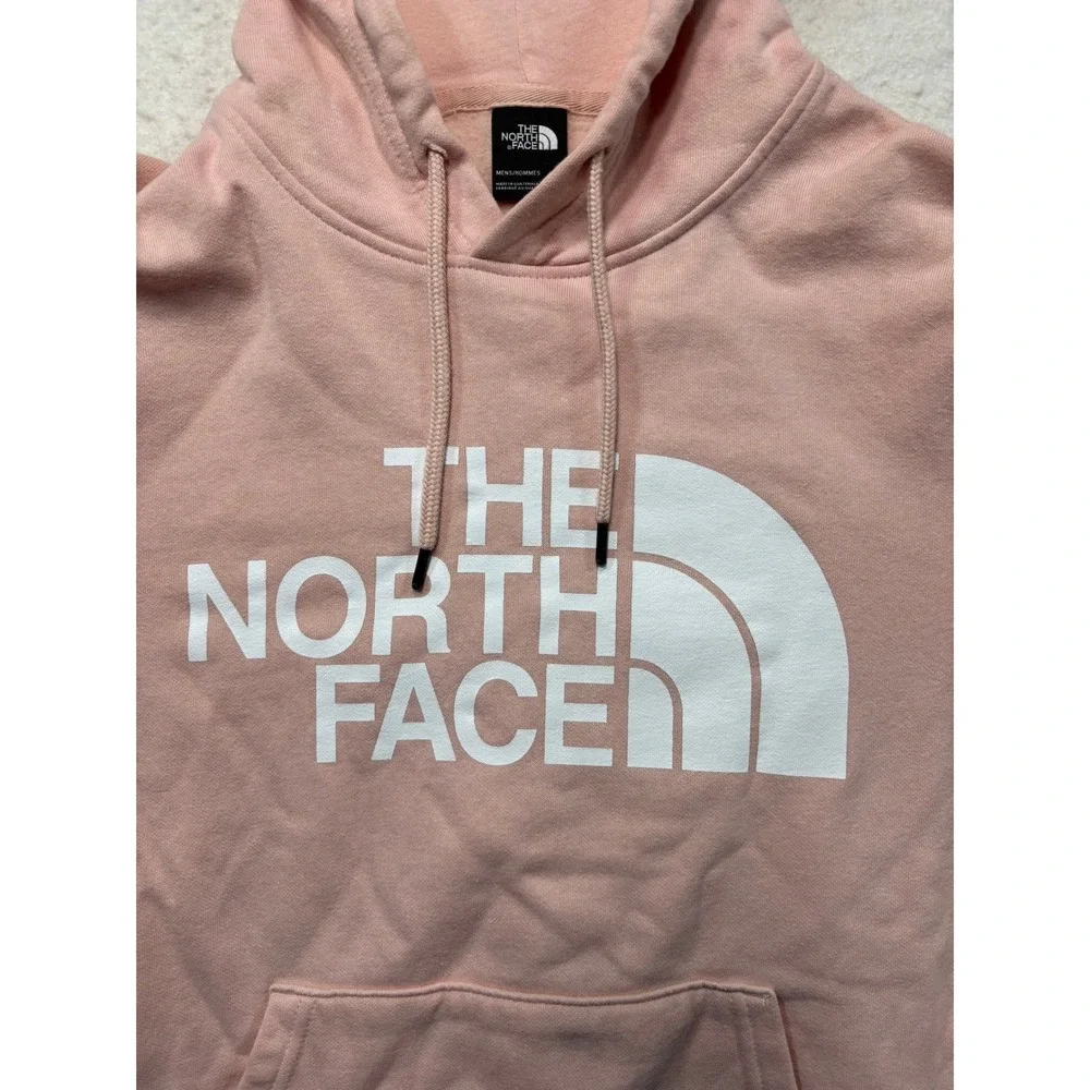 The North Face Mens Half Dome Logo Hoodie Peach Pink‎ Sweatshirt Small  #1139